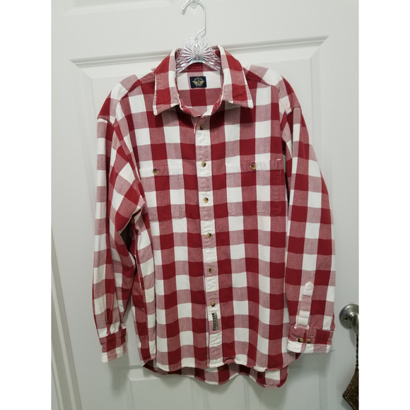 Dockers Women's Drop Shoulders Red/White Plaid Shacket Button Down Sz M NWOT - Picture 1 of 10